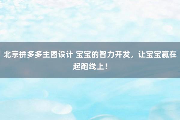 北京拼多多主图设计 宝宝的智力开发，让宝宝赢在起跑线上！