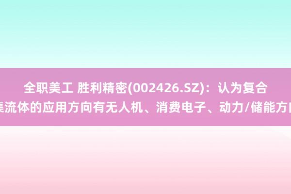 全职美工 胜利精密(002426.SZ)：认为复合集流体的应用方向有无人机、消费电子、动力/储能方向