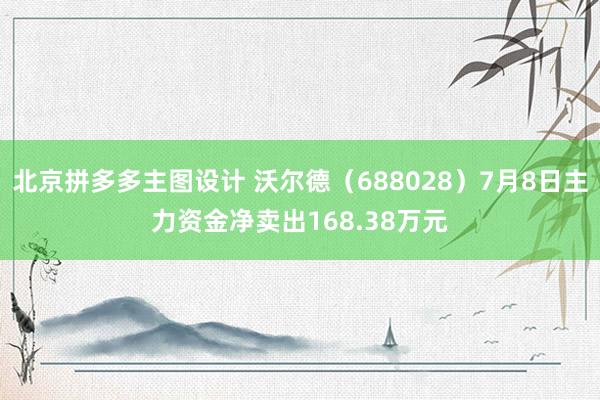 北京拼多多主图设计 沃尔德（688028）7月8日主力资金净卖出168.38万元