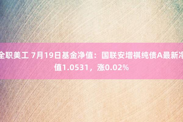 全职美工 7月19日基金净值：国联安增祺纯债A最新净值1.0531，涨0.02%