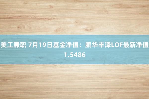 美工兼职 7月19日基金净值：鹏华丰泽LOF最新净值1.5486