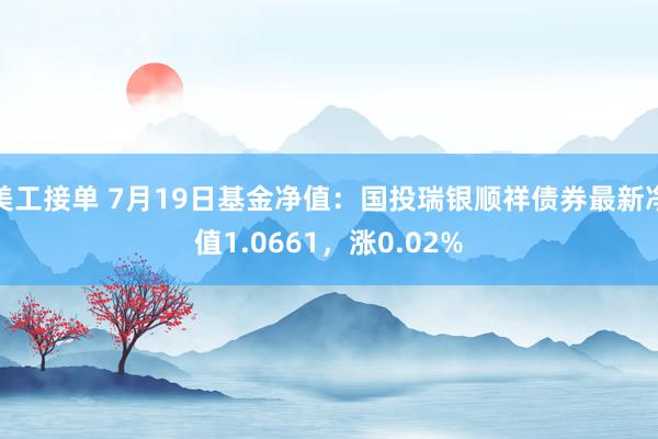 美工接单 7月19日基金净值：国投瑞银顺祥债券最新净值1.0661，涨0.02%