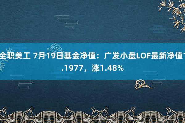 全职美工 7月19日基金净值：广发小盘LOF最新净值1.1977，涨1.48%