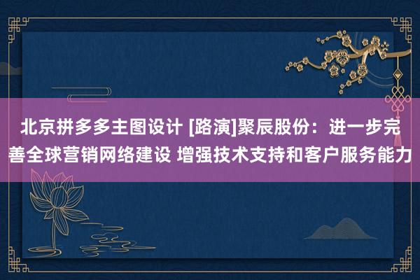 北京拼多多主图设计 [路演]聚辰股份：进一步完善全球营销网络建设 增强技术支持和客户服务能力